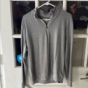 Faherty Brand BrGray Quarter-Zip Sweater